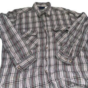 Vintage Dakota Plaid Button-Up Shirt 100% Cotton Long Sleeve Size XL